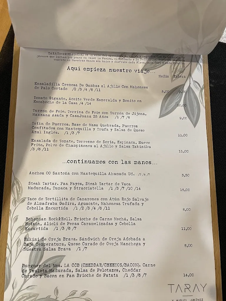 Menu_Restaurante TARAY X Miguel Jiménez_Daimiel_image_3