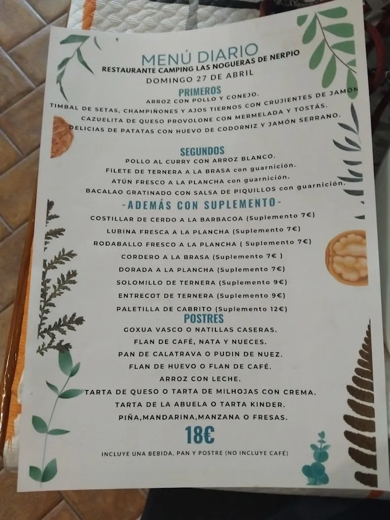 Menu_Restaurante Camping Las Nogueras de Nerpio_Nerpio_image_1
