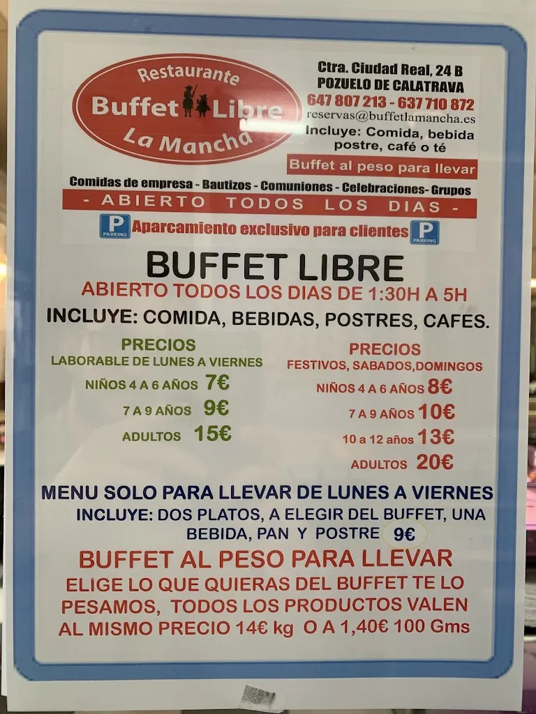 Menu_Restaurante Buffet La Mancha_Pozuelo de Calatrava_immagine_1