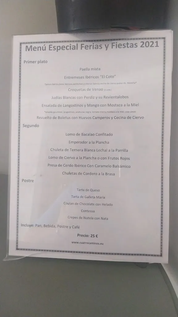 Menu_Hotel Restaurante Cuatro Caminos_Piedrabuena_image_3