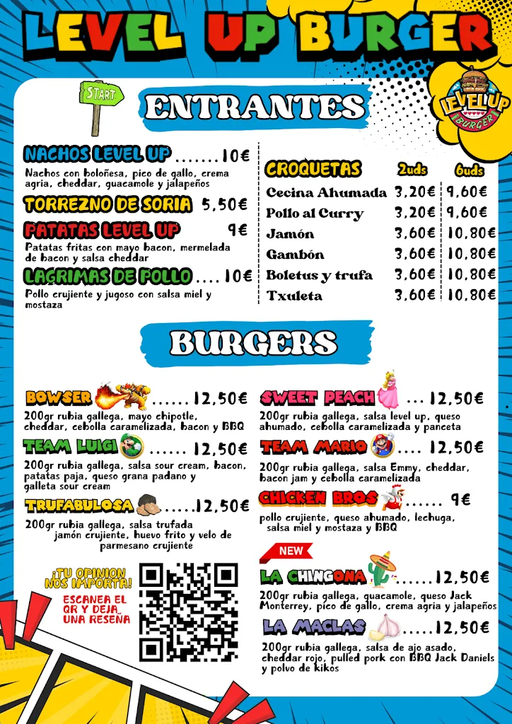 Menu_Level Up Burger_Santa Cruz de Mudela_image_1