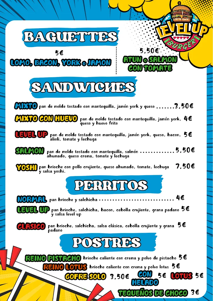 Menu_Level Up Burger_Santa Cruz de Mudela_image_2