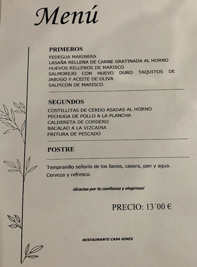 Menu_Restaurante Casa Ginés_Puertollano_image_1