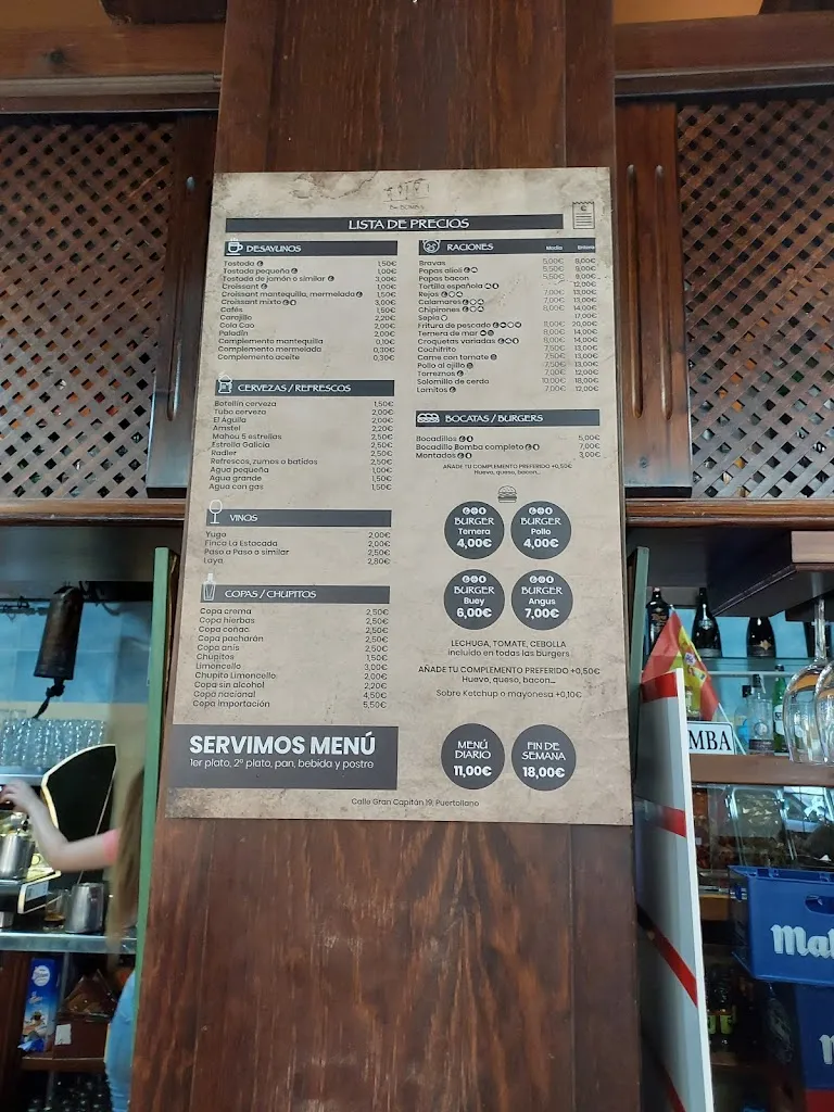 Menu_CAFETERIA RESTAURANTE EL BOMBA_Puertollano_image_1