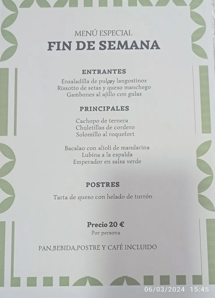Menu_Restaurante Los Arcos_Torralba de Calatrava_image_2