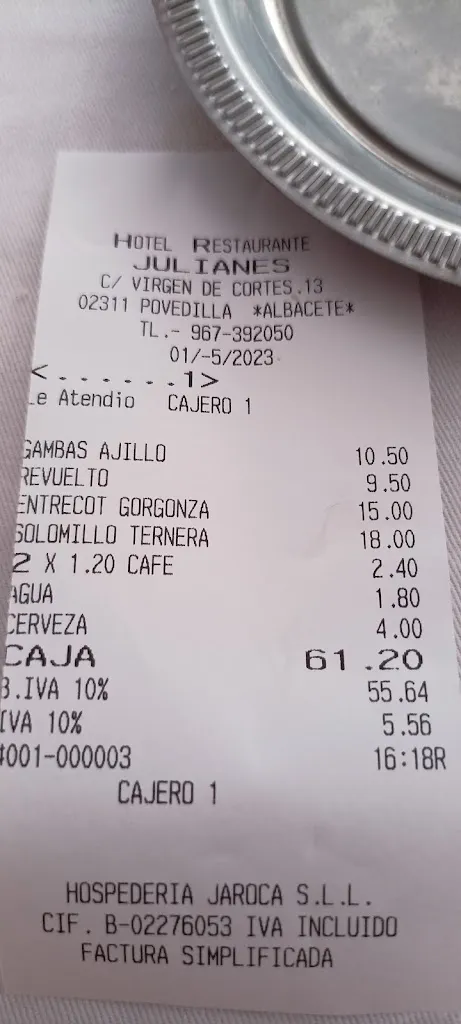 Pablo M.N._Hotel restaurante Julianes_Povedilla_recensione