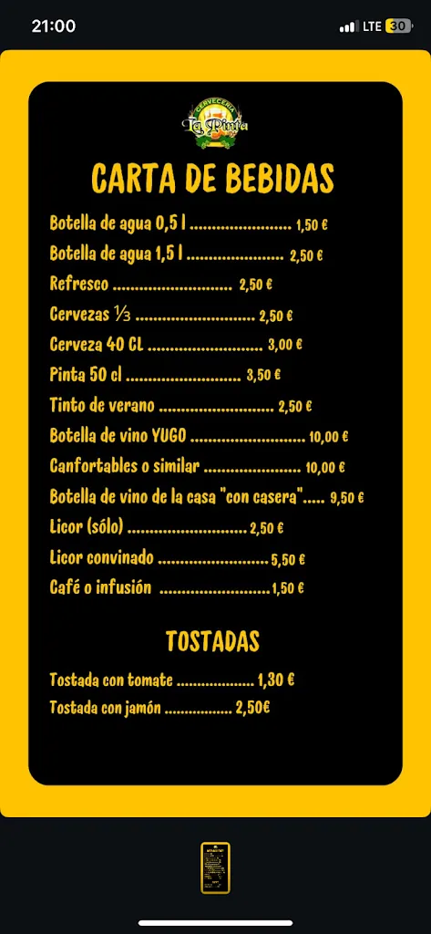 Menu_Cervecería la pinta_Socuéllamos_immagine_1