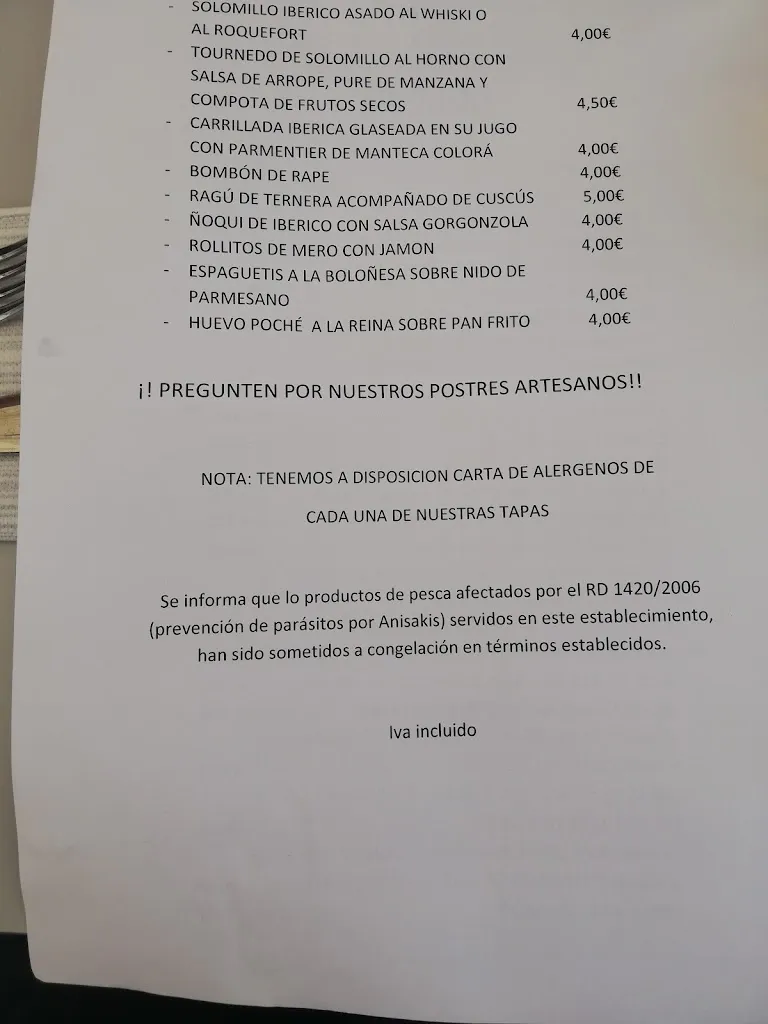 Menu_Bar El Colmao Villamanrique_Villamanrique_image_4