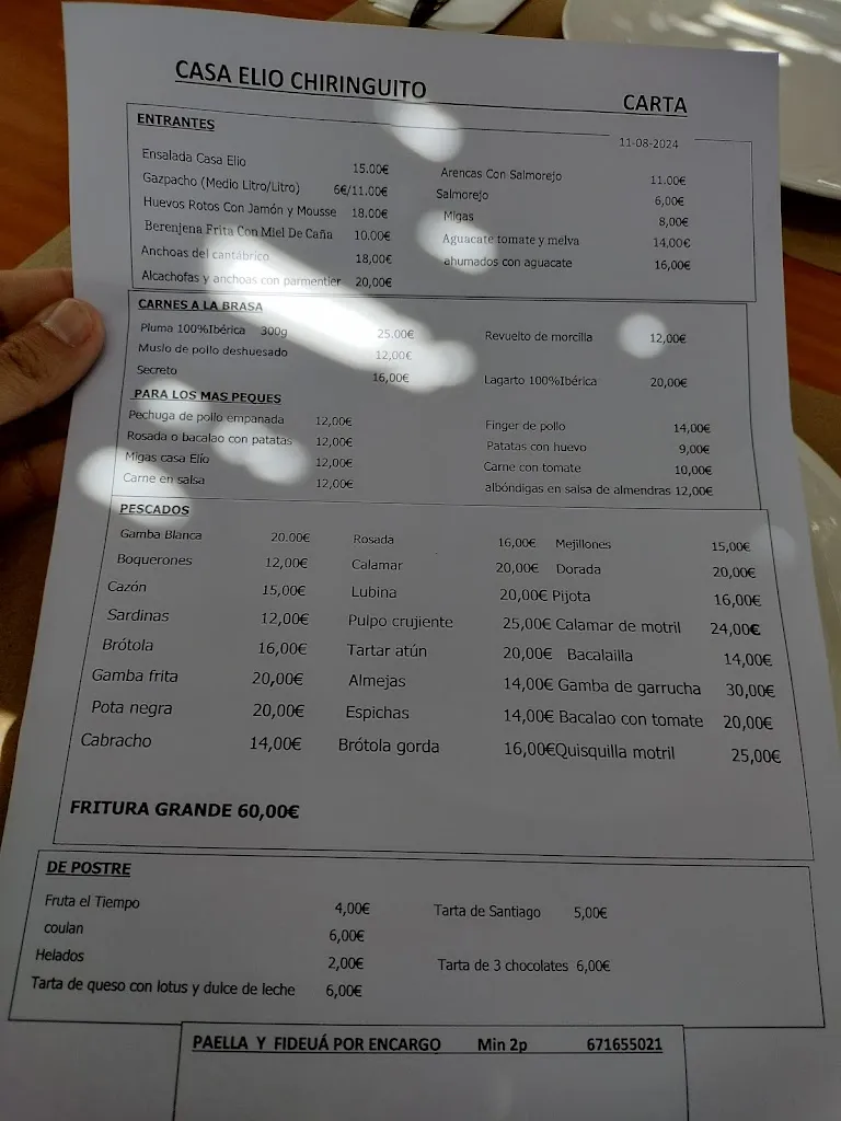 Menu_Chiringuito - Casa Elio_Torrenueva_immagine_1