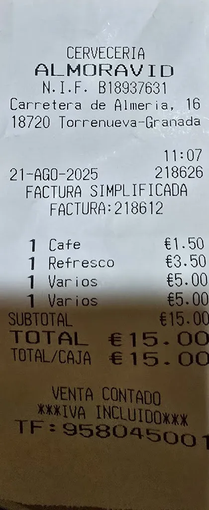 H Uracan_Cervecería bar Almoravid_Torrenueva_review