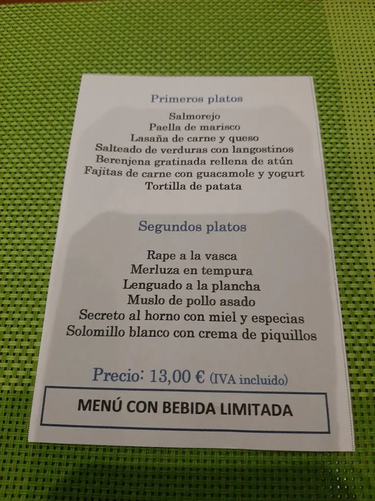 Menu_La Antigua Restaurante & Bar_Tomelloso_immagine_2