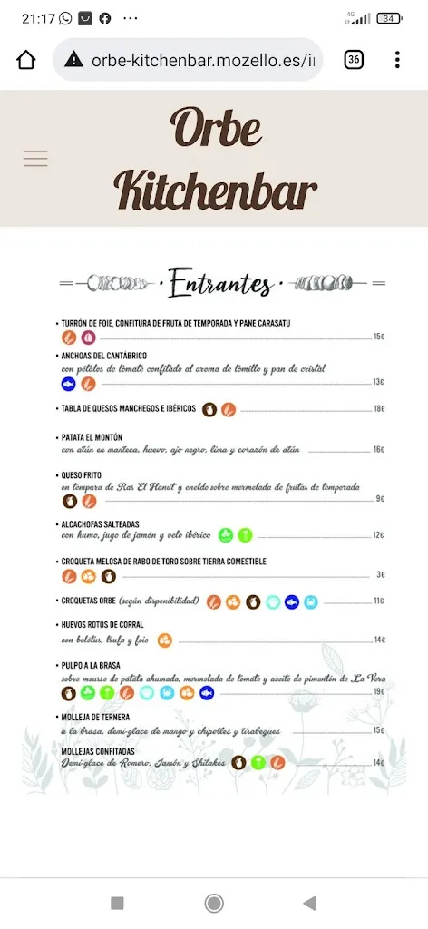 Menu_Orbe Kitchenbar_Tomelloso_immagine_3