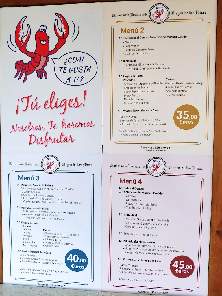 Menu_Marisquería Virgen de las de Viñas_Tomelloso_image_1