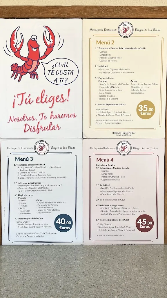 Menu_Marisquería Virgen de las de Viñas_Tomelloso_image_3
