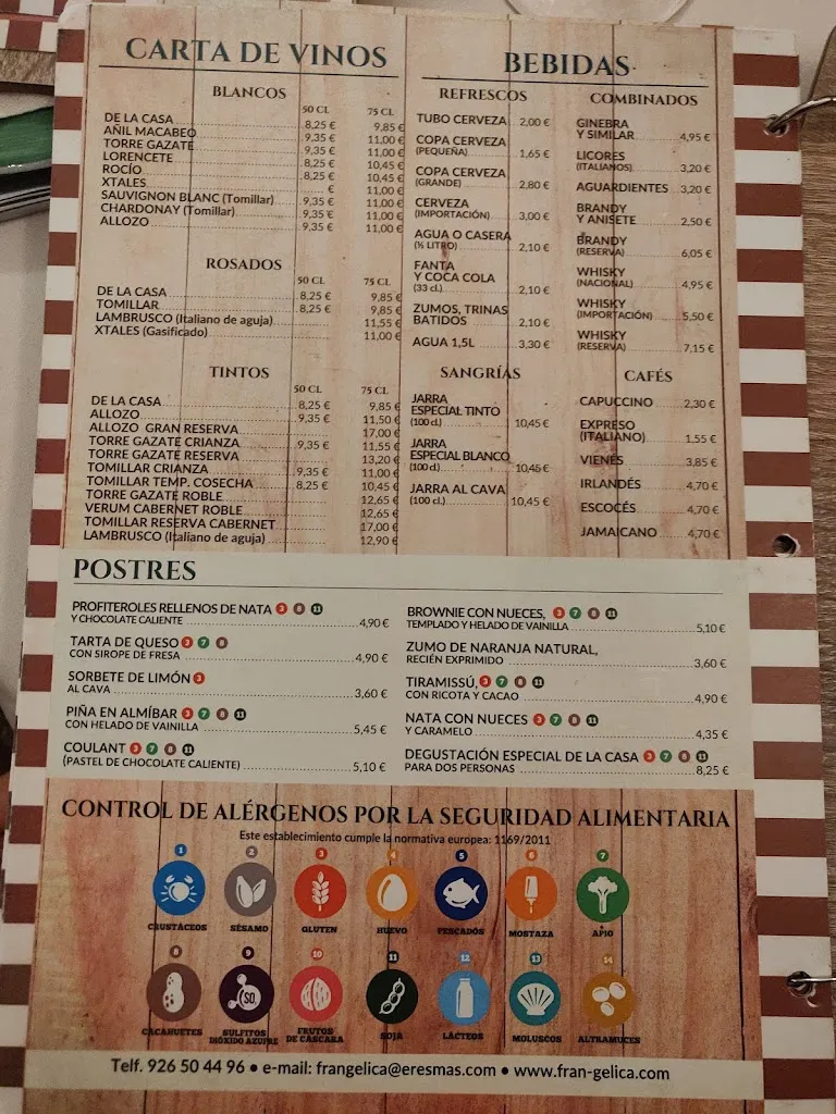 Menu_Pizzeria Ristorante Fran-Gelica_Tomelloso_image_2