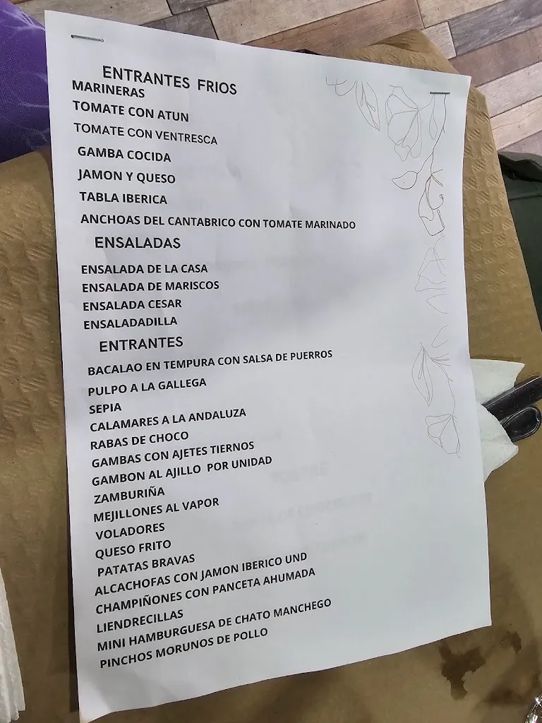 Menu_Restaurante Los Cañetes_Pozo Cañada_image_1