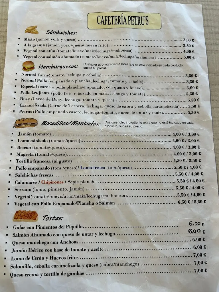 Menu_Cafetería Restaurante Petru's_Villarta de San Juan_image_4