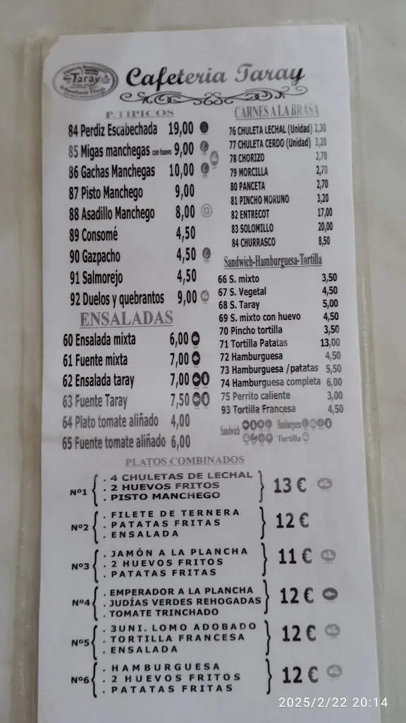 Menu_Taray Area de Servicio_Villarta de San Juan_image_4