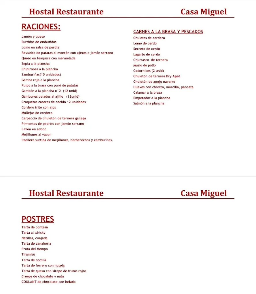 Menu_Hostal Restaurante Casa Miguel_Villanueva de la Fuente_image_2