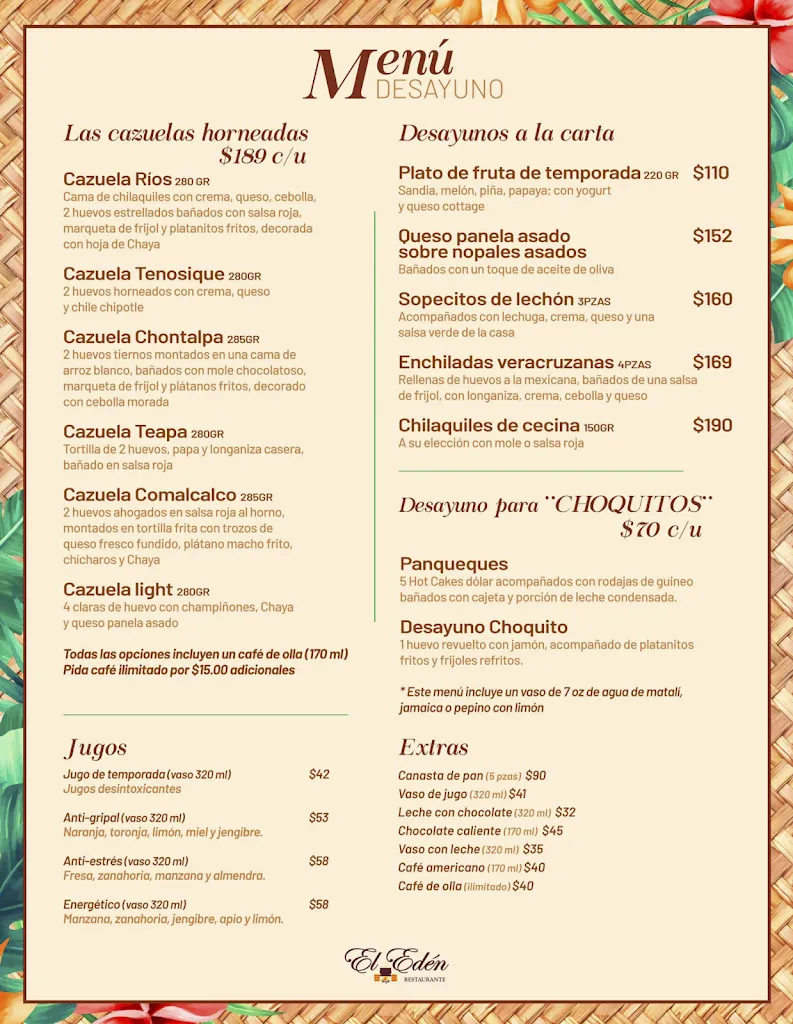 Menu_Restaurante El Edén_Villahermosa_image_2