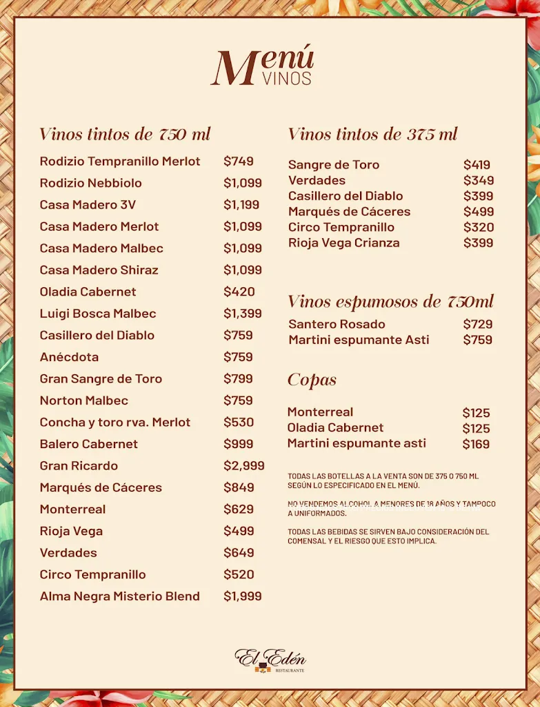 Menu_Restaurante El Edén_Villahermosa_image_3