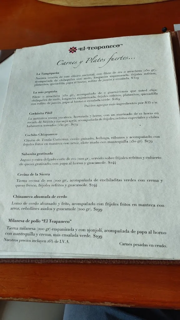 Menu_El Teapaneco_Villahermosa_image_3