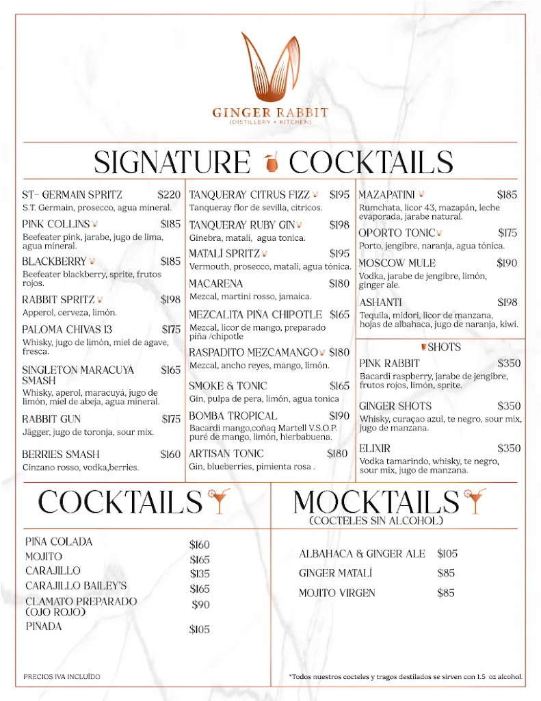 Menu_Ginger Rabbit. Distillery + Kitchen_Villahermosa_image_2