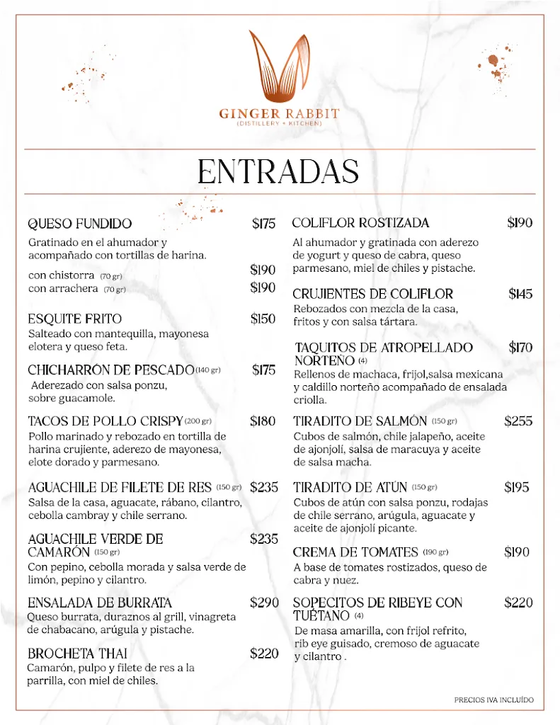 Menu_Ginger Rabbit. Distillery + Kitchen_Villahermosa_image_4