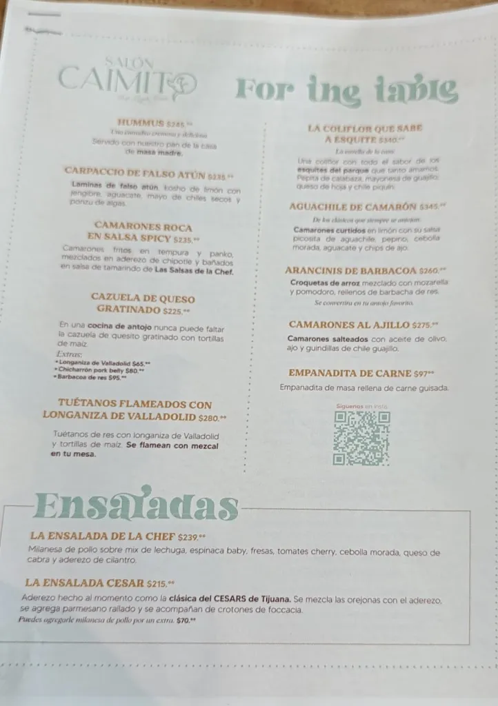 Menü_Salón Caimito_Villahermosa_Bild_2