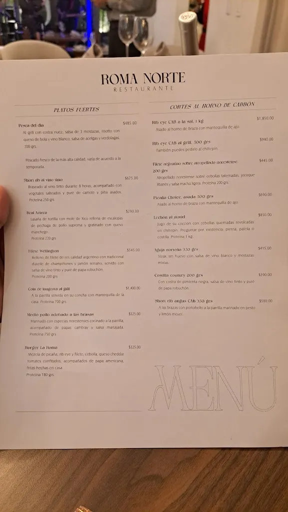 Menu_Roma Norte Restaurante_Villahermosa_image_2