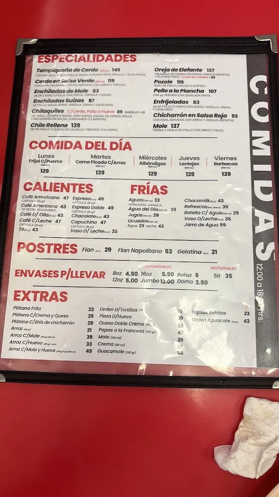 Menu_Los Gordos Restorán_Villahermosa_image_2