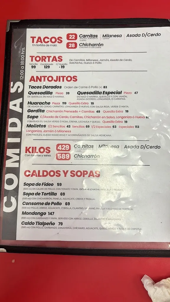 Menu_Los Gordos Restorán_Villahermosa_image_4