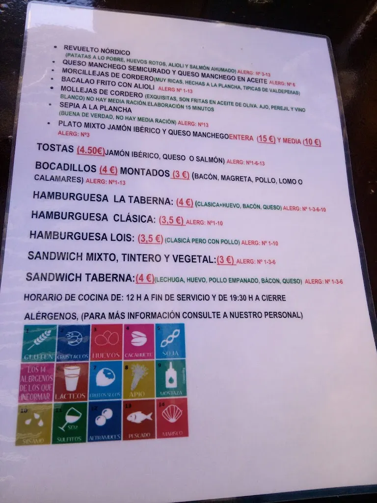 Menu_La Taberna de Iván (Taberna)_Valdepeñas_immagine_3