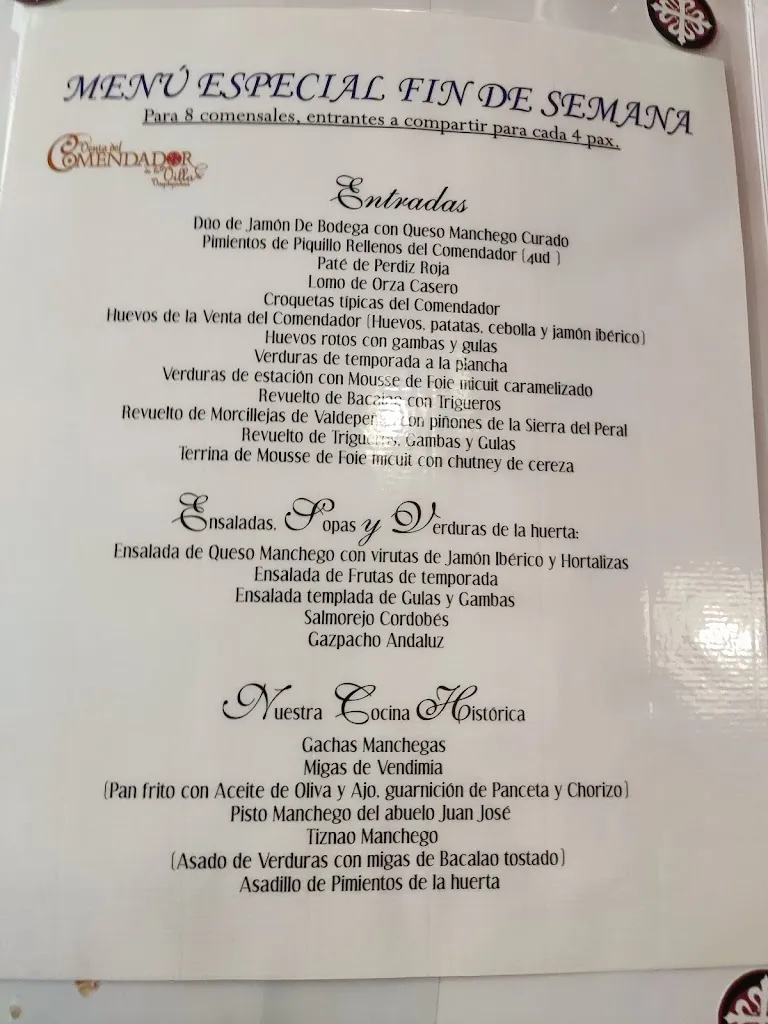 Menu_Restaurante Venta del Comendador_Valdepeñas_image_1