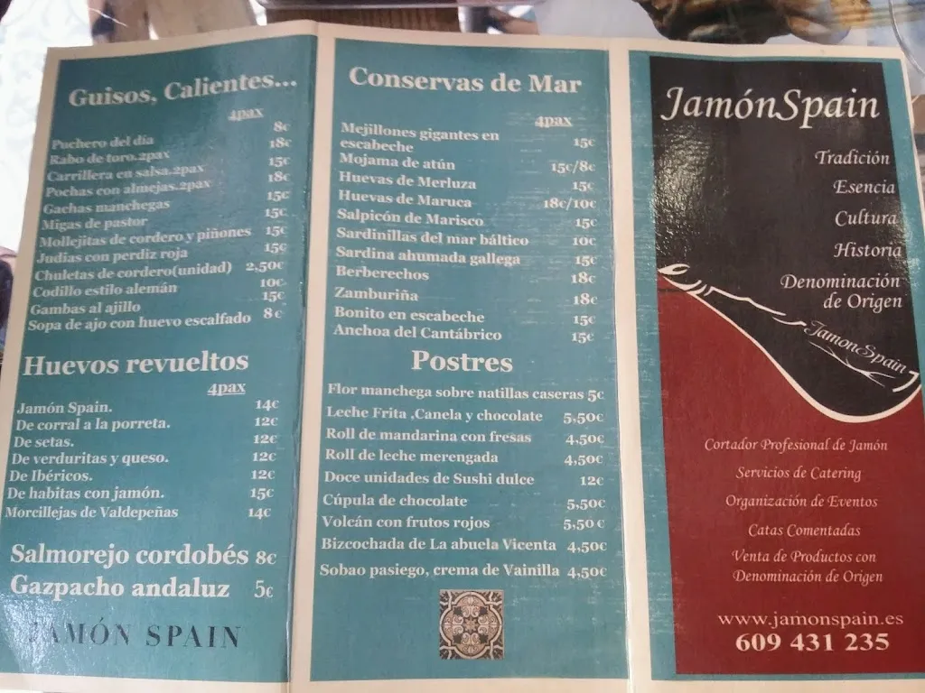 Menu_Restaurante JAMON SPAIN_Valdepeñas_image_4