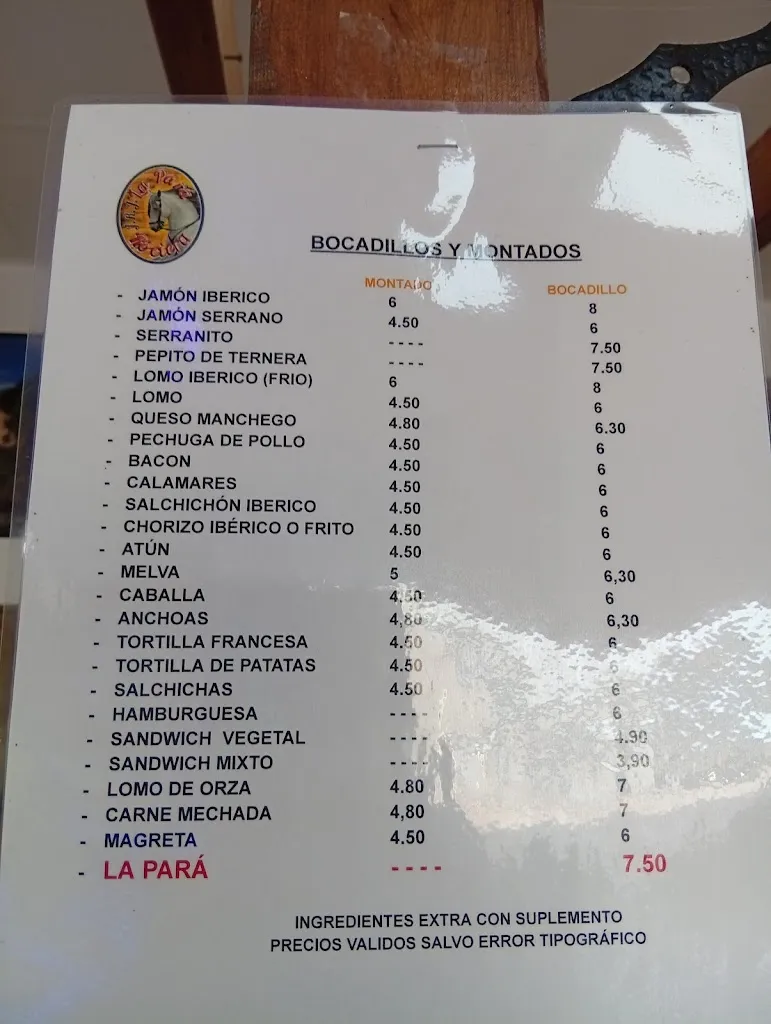 Menu_La Pará Rociera_Valdepeñas_image_2