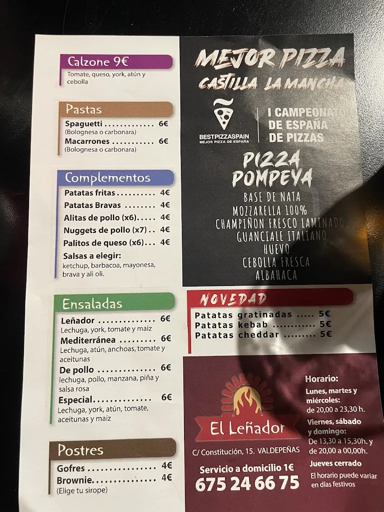Menu_Pizzería el Leñador_Valdepeñas_image_4