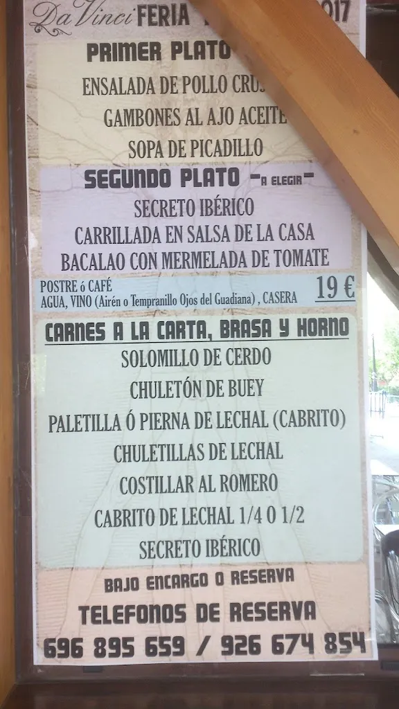 Menu_Terraza Da Vinci_Villarrubia de los Ojos_image_1