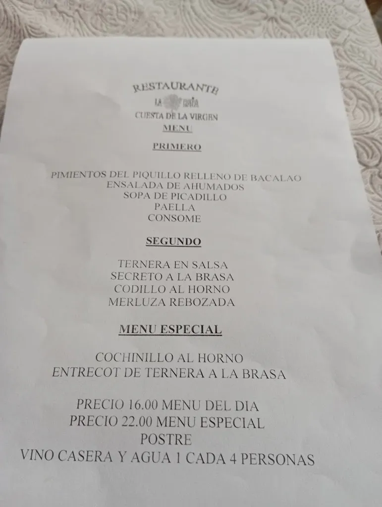 Menu_Restaurante Cuesta de la Virgen - 