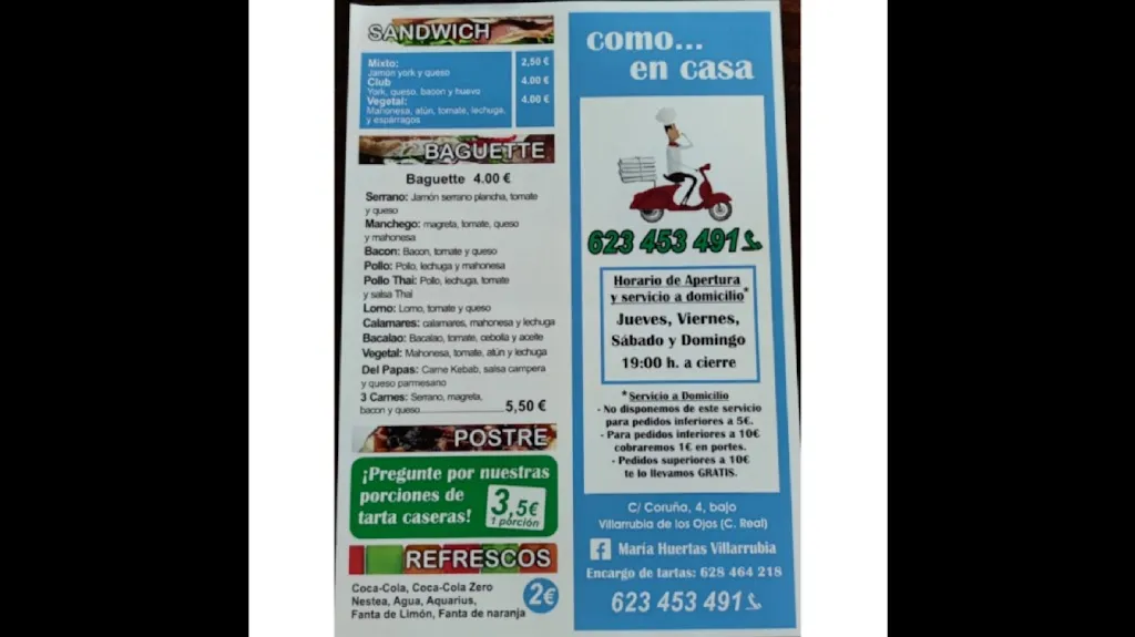 Menu_Como en Casa_Villarrubia de los Ojos_immagine_4