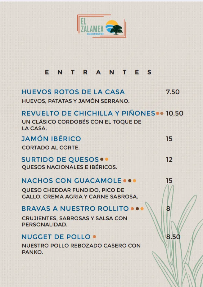 Menu_El Zalamea_Bélmez_image_3