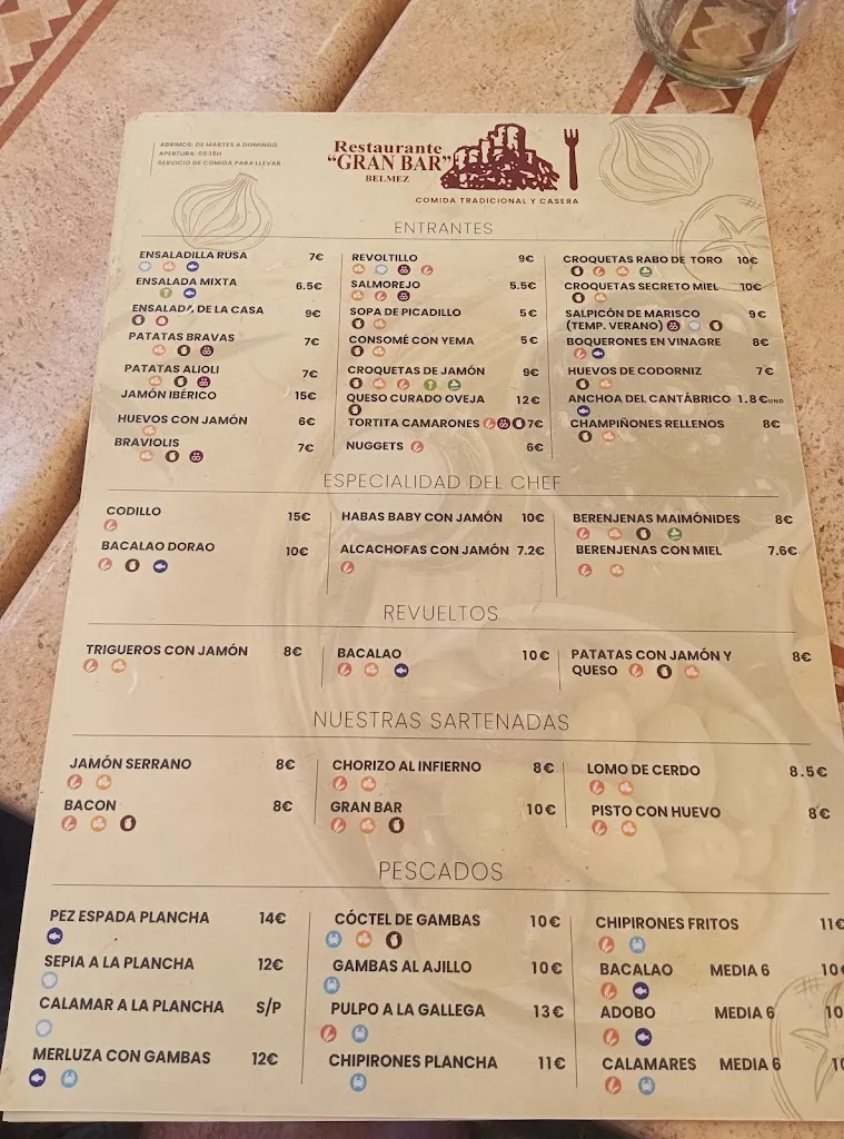 Menu_Restaurante Gran Bar_Bélmez_immagine_1