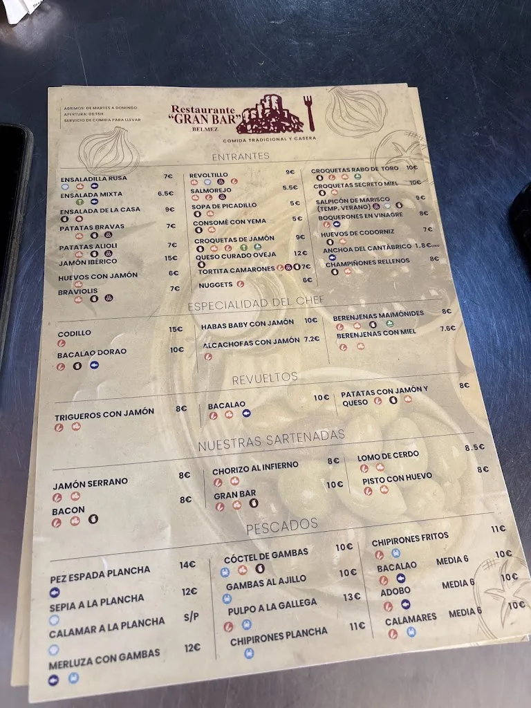 Menu_Restaurante Gran Bar_Bélmez_immagine_2