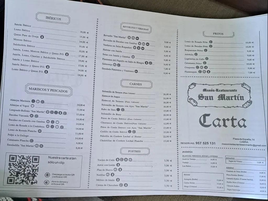 Menu_Mesón - Restaurante San Martín_Cabra_image_1