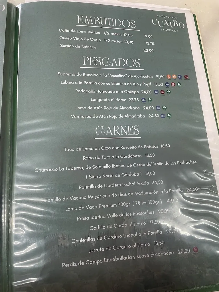 Menu_La Taberna de Cuatro Caminos_Almodóvar del Río_image_1