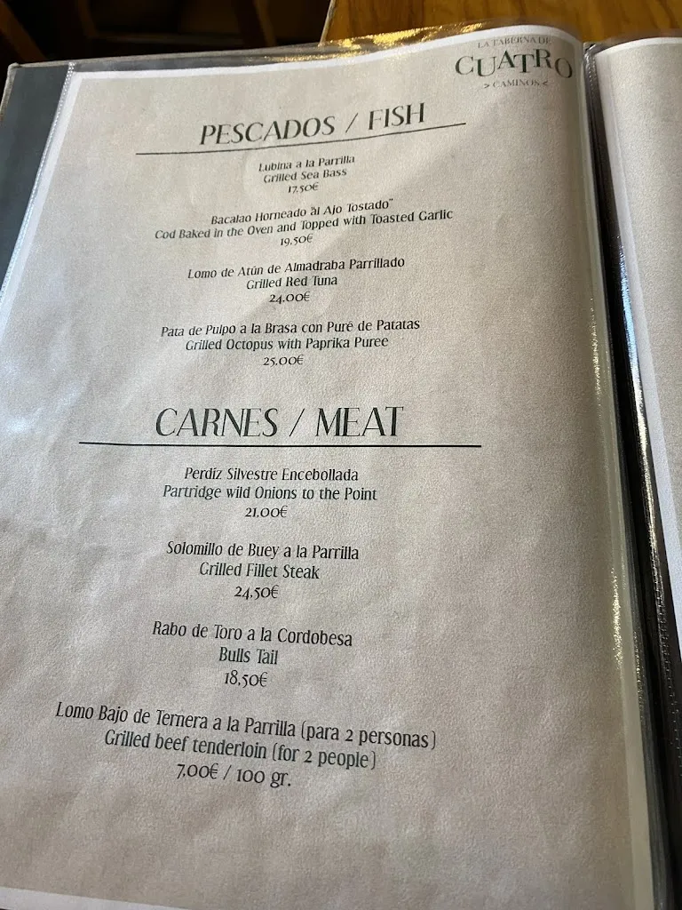 Menu_La Taberna de Cuatro Caminos_Almodóvar del Río_image_4