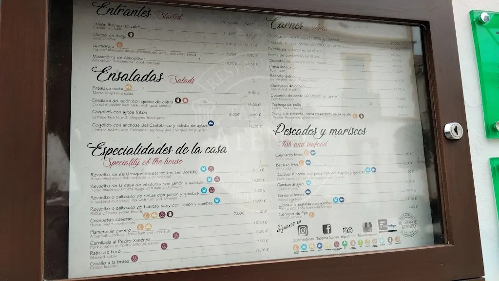 Menu_Taberna Ateneo_Almodóvar del Río_image_1