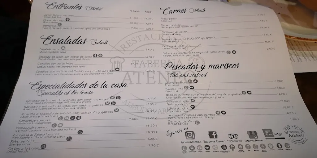 Menu_Taberna Ateneo_Almodóvar del Río_image_2