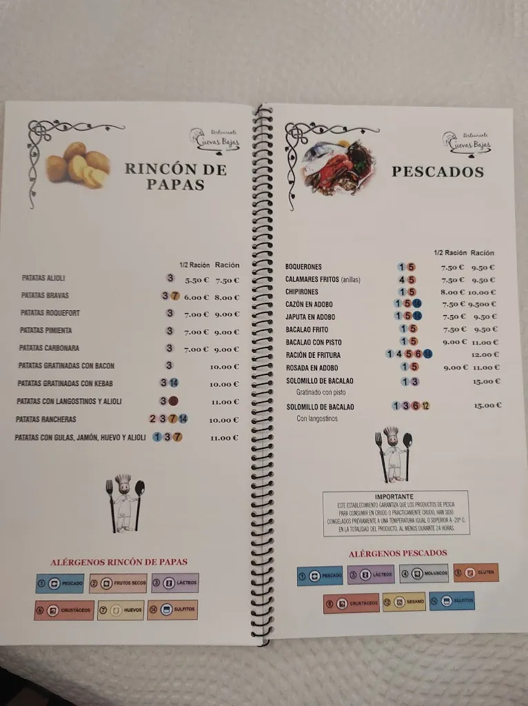 Menu_Restaurante Cuevas Bajas_Almodóvar del Río_immagine_1