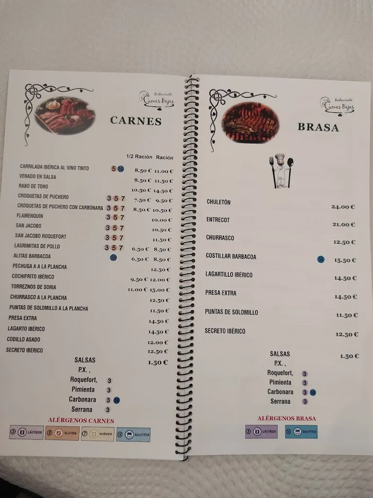 Menu_Restaurante Cuevas Bajas_Almodóvar del Río_immagine_4